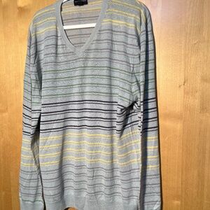 Men's Long Sleeve  V-Neck Sweater Banana Republic Size XL Linen/Cotton